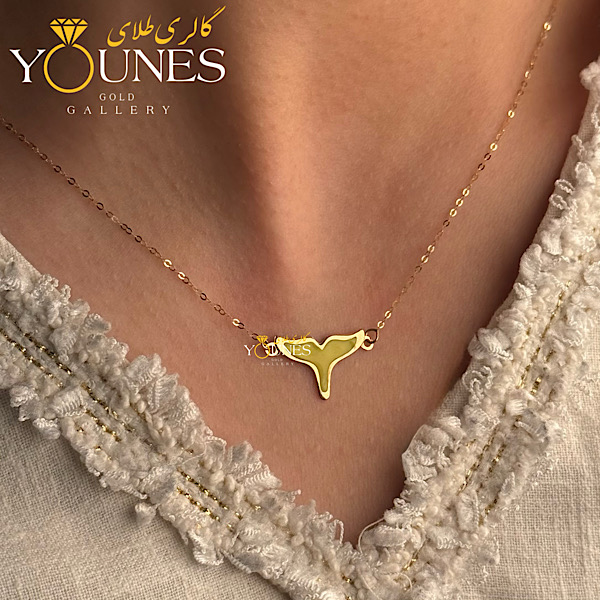 گردنبند میناکاری دم وال زرد طلا